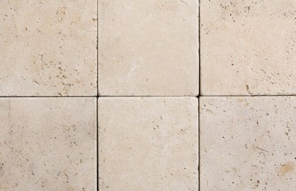 Medium Light Tumbled Travertine Tile - 8" x 8" x 1/2"