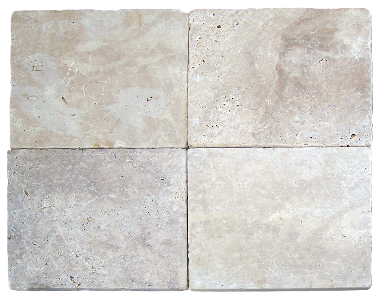 Euro Dark Tumbled Travertine Tile - 8" x 8" x 1/2"