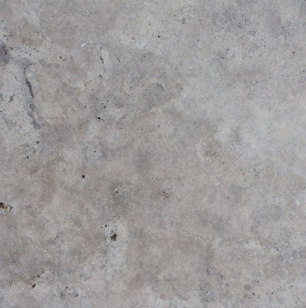 Silver Grey Travertine Tile - 16" x 16"