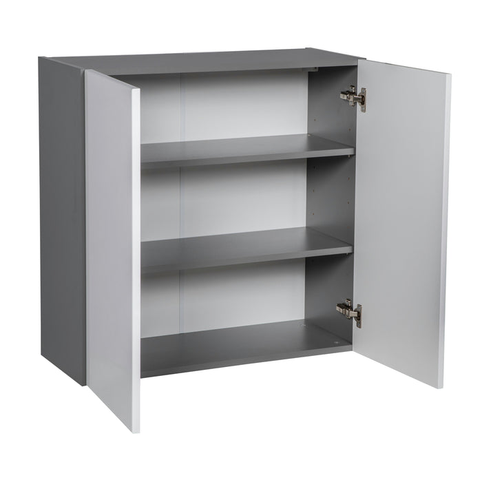 Wallkitchens Wood White Glossy Wall Cabinet White Glossy 2
