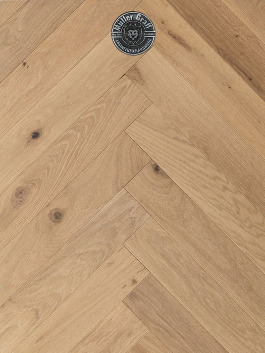 Rimini Wood Golden Oak Engineered Hardwood Wire Brushed 1