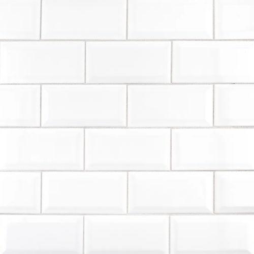 Essentials By Jeffrey Court Beveled White Glossy