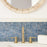 Cassis Porcelain Dog Bone Basketweave Blue w/ Blue Dot Mosaic Satin 2