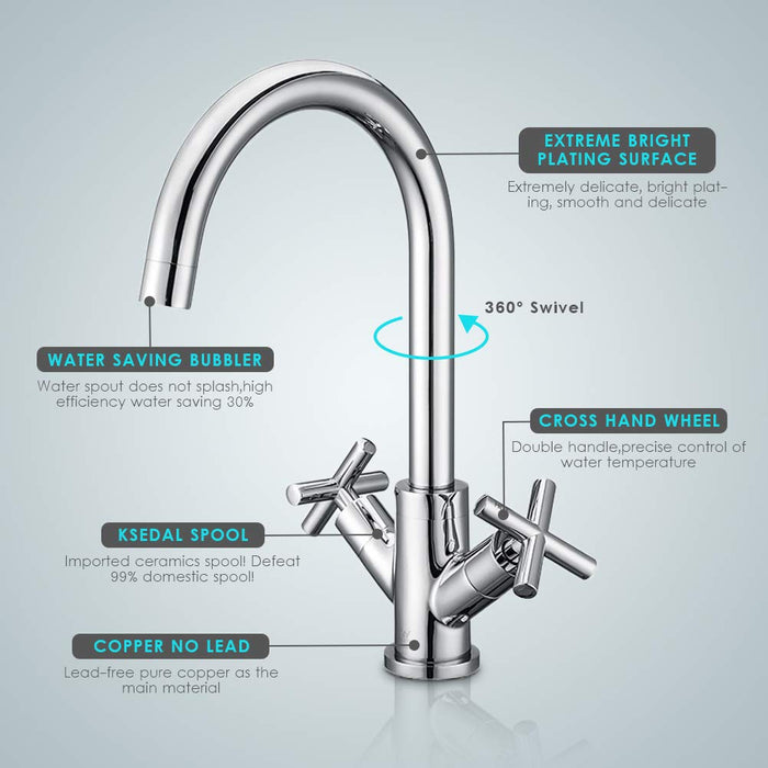 Chrome Brass Kitchen Faucet