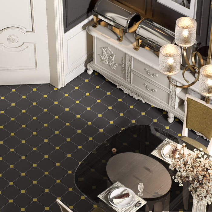 Vaudeville Porcelain Octagon Antracita with Taco Lima Tile Matte 5