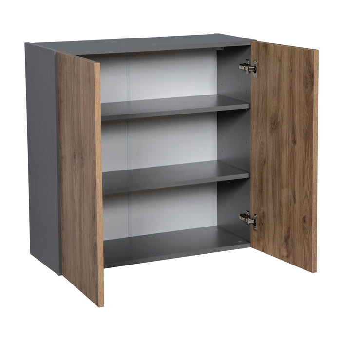 Wallkitchens Wood Natural Teak  Wall Cabinet Natural Teak 2