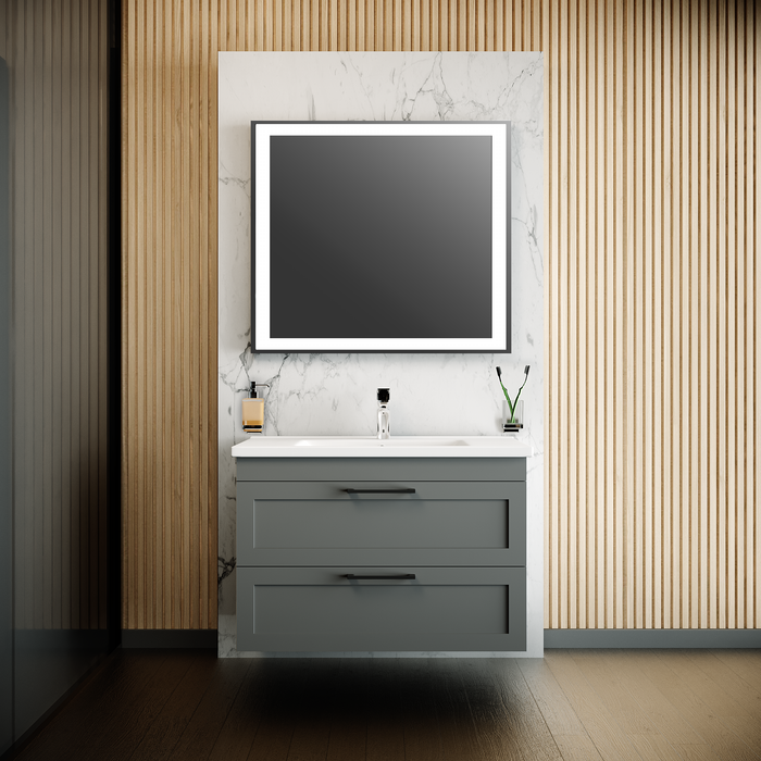 Palm Beach Wood Gray Matte Bathroom Vanity Gray Matte 2