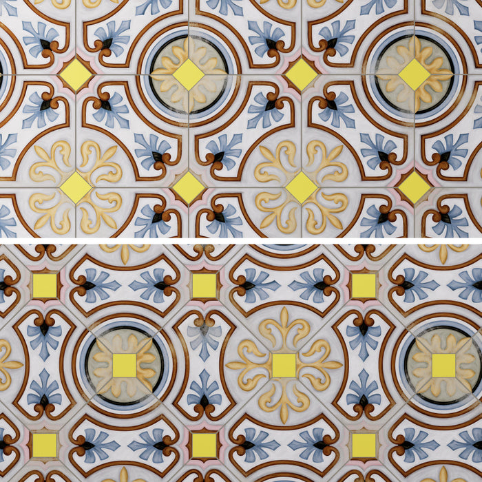 Vaudeville Porcelain Octagon Deco Diglas with Taco Lima Tile Matte 7