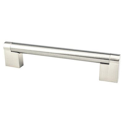 Contemporary Advantage Three Zinc Brushed Nickel Cabinet Pull  1