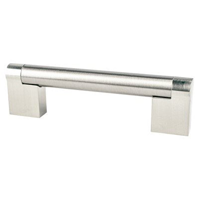 Contemporary Advantage Three Zinc Brushed Nickel Cabinet Pull  2
