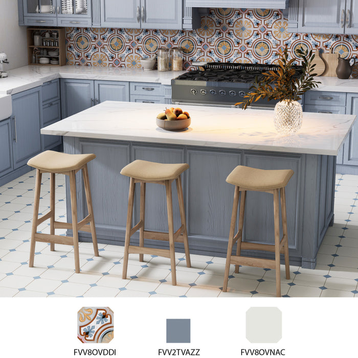 Vaudeville Porcelain Octagon Deco Diglas with Taco Azzuro Tile Matte 6