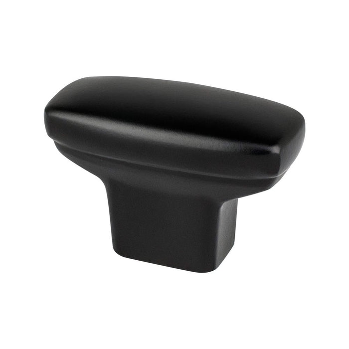 Transitional Advantage One Zinc Matte Black Cabinet Knob  1