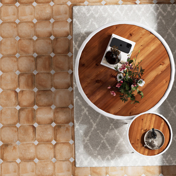 Laverton Porcelain Octagon Natural with Taco Gris Tile Matte 6