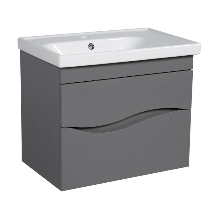 Wave Wood Gray Matte Bathroom Vanity Gray Matte 1