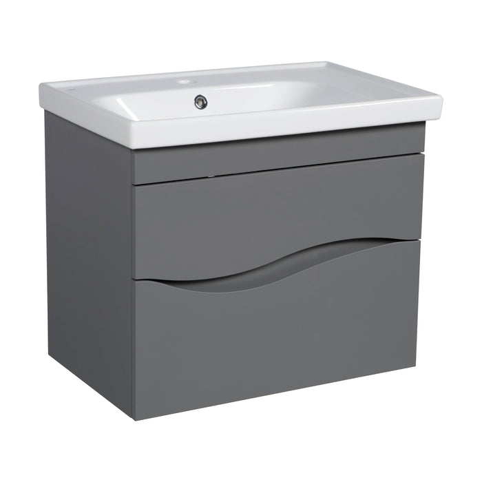 Wave Wood Gray Matte Bathroom Vanity Gray Matte 1
