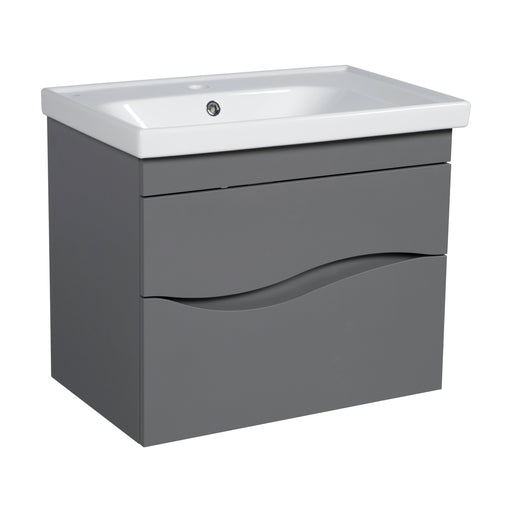 Wave Wood Gray Matte Bathroom Vanity Gray Matte 1