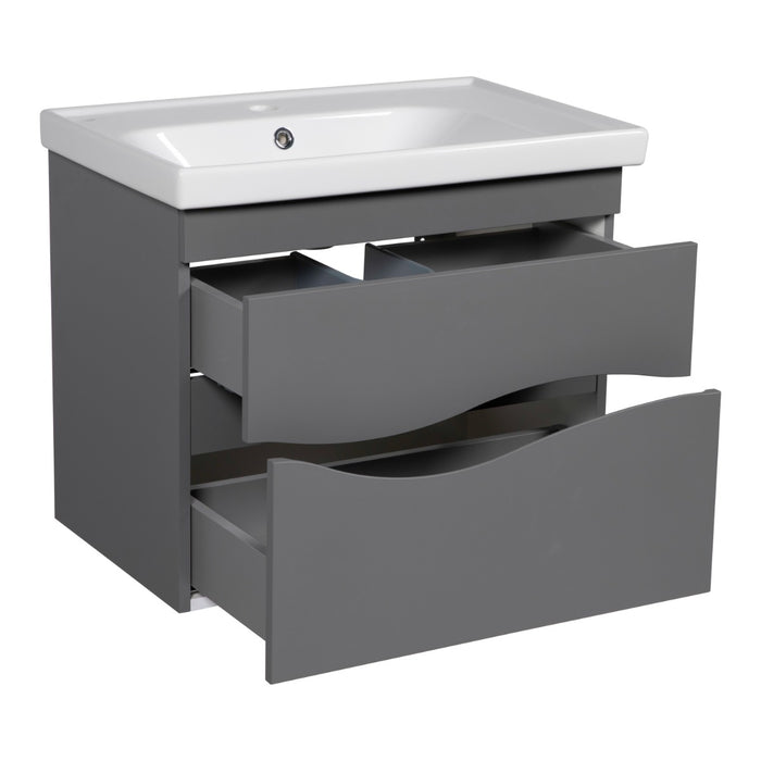 Wave Wood Gray Matte Bathroom Vanity Gray Matte 3