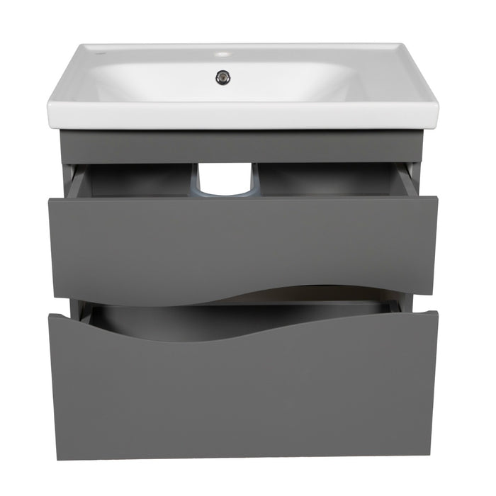 Wave Wood Gray Matte Bathroom Vanity Gray Matte 4