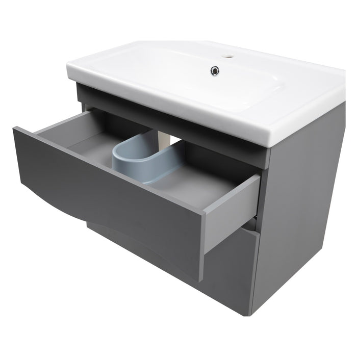 Wave Wood Gray Matte Bathroom Vanity Gray Matte 5