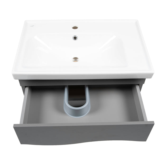 Wave Wood Gray Matte Bathroom Vanity Gray Matte 5