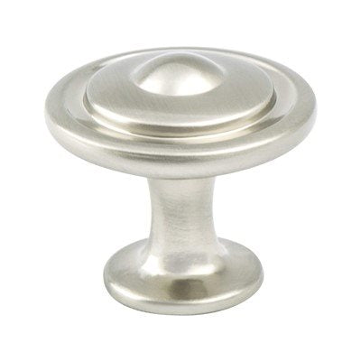 Traditional Advantage Three Zinc Brushed Nickel Cabinet Knob  1