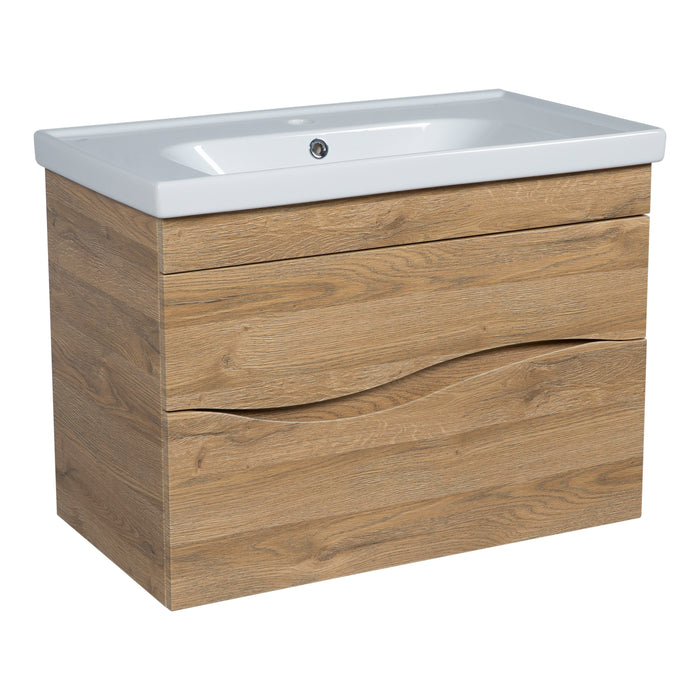 Wave Wood Teak Natural  Bathroom Vanity Teak Natural 1