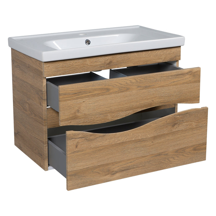 Wave Wood Teak Natural  Bathroom Vanity Teak Natural 5