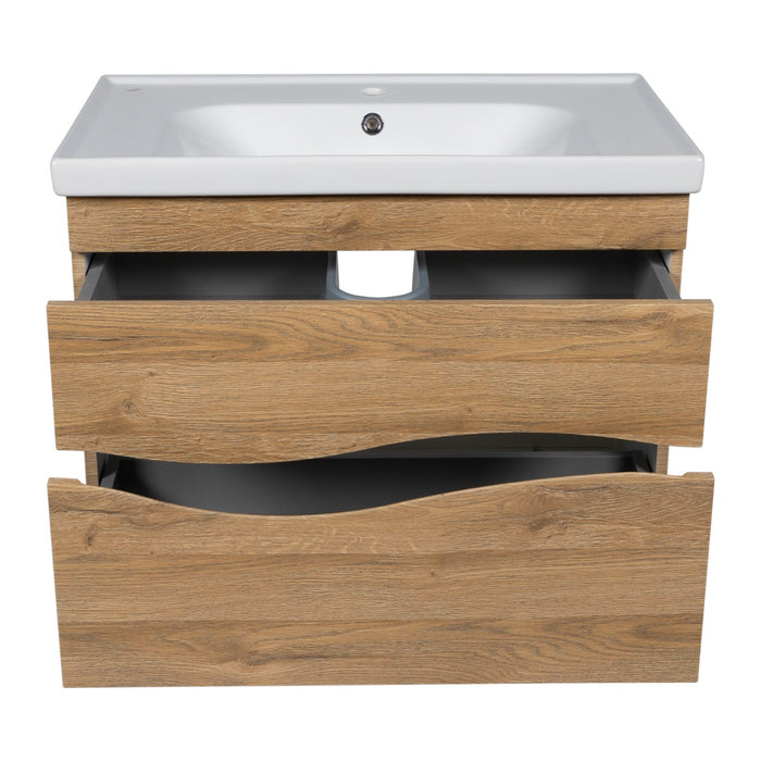 Wave Wood Teak Natural Bathroom Vanity Teak Natural 4