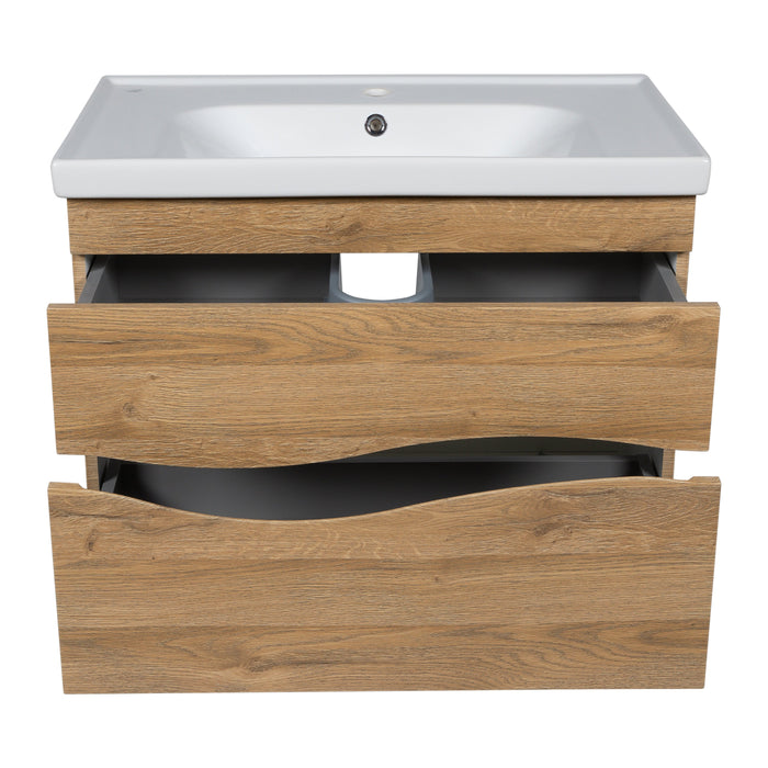 Wave Wood Teak Natural  Bathroom Vanity Teak Natural 3