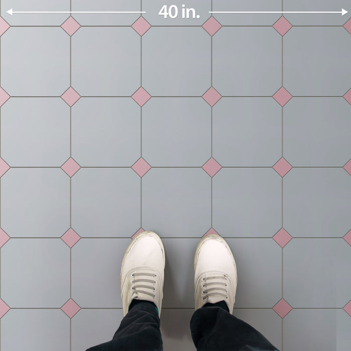 Vaudeville Porcelain Octagon Humo with Taco Pink Tile Matte 7