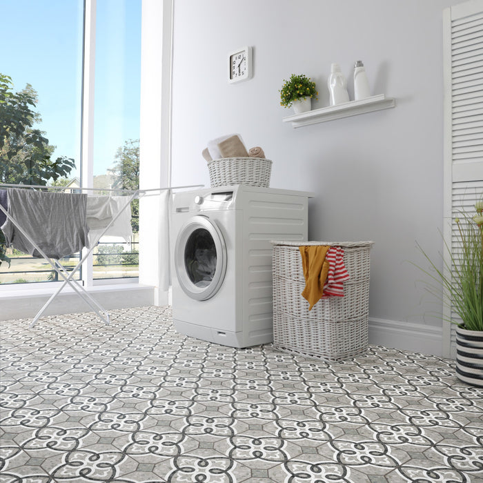 Riviera Porcelain Octagon Garde Gris with Taco Verde Tile Matte 2