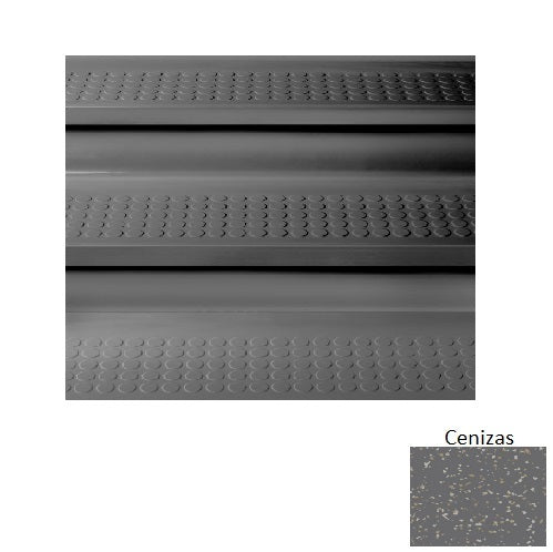 Cenizas Raised Circles Rubber Stair Tread with Riser 1