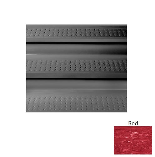 Red Raised Circles Rubber Stair Tread with Riser 1