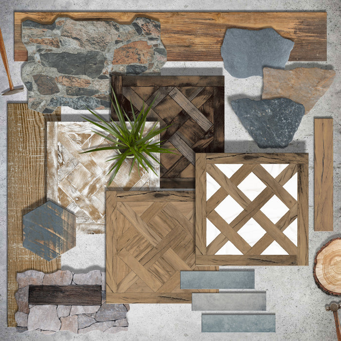 Heritage Porcelain Shadow Tile Mixed 8