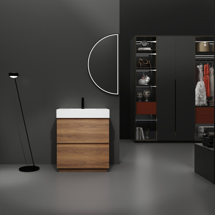 Wood Brown Bathroom Vanity Brown 1