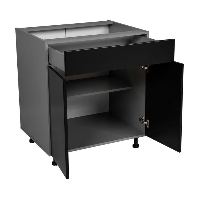 Wallkitchens Wood Black Matte Base Cabinet Black Matte 2