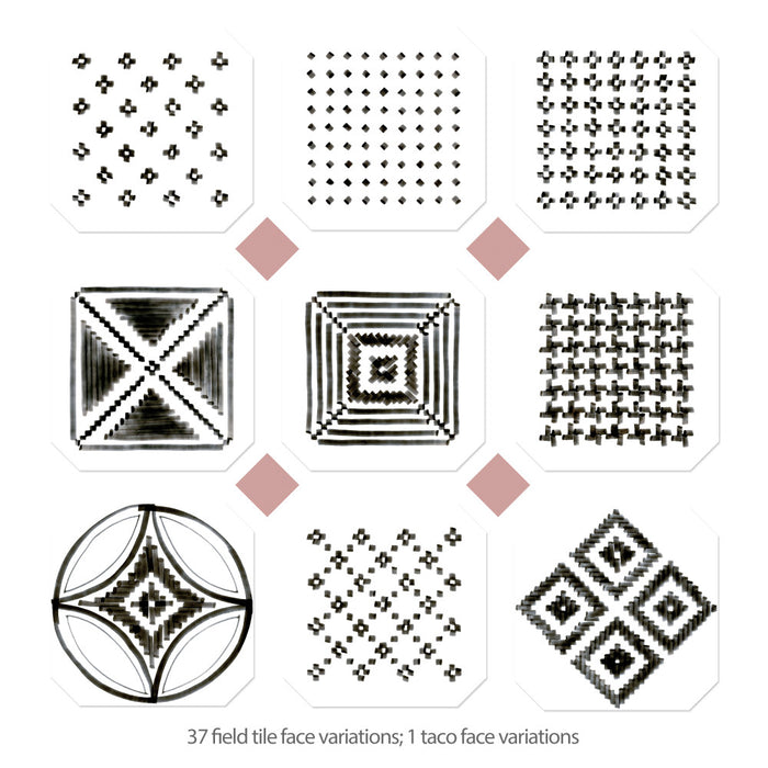 Vaudeville Porcelain Octagon Deco Sombra with Taco Pink Tile Matte 4