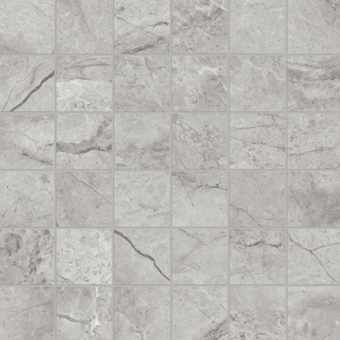 Full Sheet Sample - La Marca Paradiso Argento Porcelain Mosaic - 2" x 2" Matte