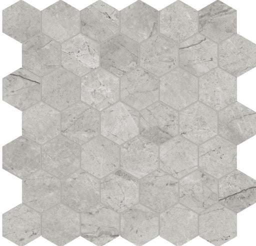 Full Sheet Sample - La Marca Paradiso Argento Hexagon Porcelain Mosaic - 2" x 2" Polished