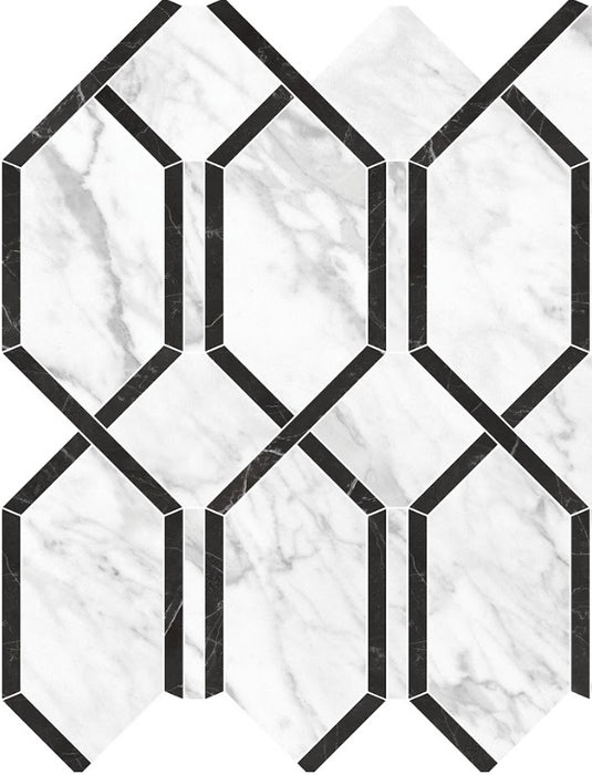 Full Sheet Sample - La Marca Statuarietto Modella Porcelain Mosaic - 11.75" x 13.75" Polished