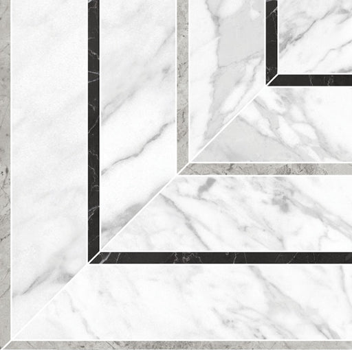 Full Sheet Sample - La Marca Statuarietto Picco Porcelain Mosaic - 8" x 8" Matte