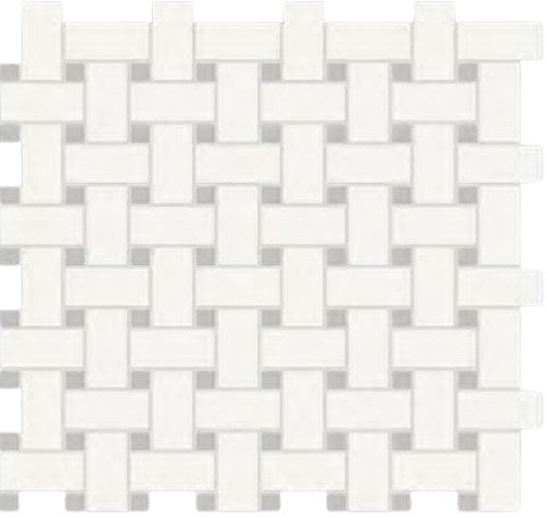 Tesoro Soho Canvas White With Loft Grey Matte Ceramic Mosaic