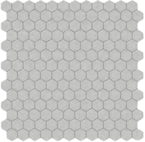 Full Sheet Sample - Soho Loft Grey Hexagon Ceramic Mosaic - 1" Matte