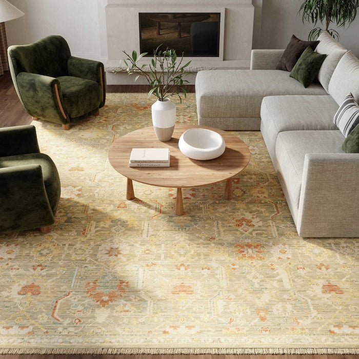 Antique Bloom Wool Blend Sage Multicolor ANB02 
