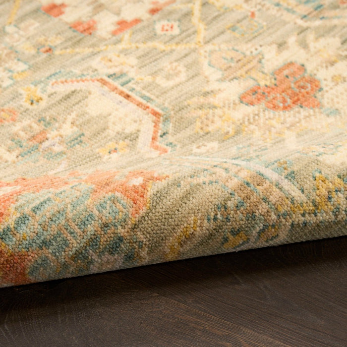Antique Bloom Wool Blend  Sage Multicolor