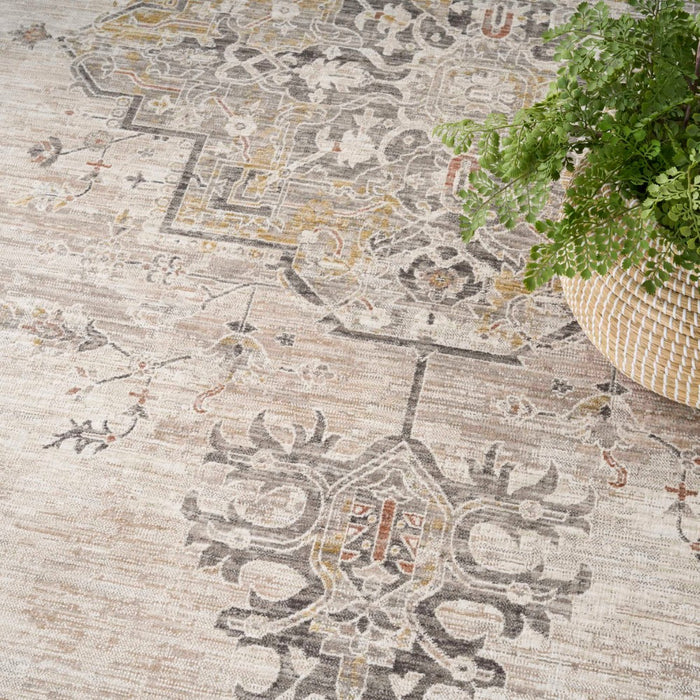 Antique Fusion Polyester Ivory Charcoal ANF01 IVCHA