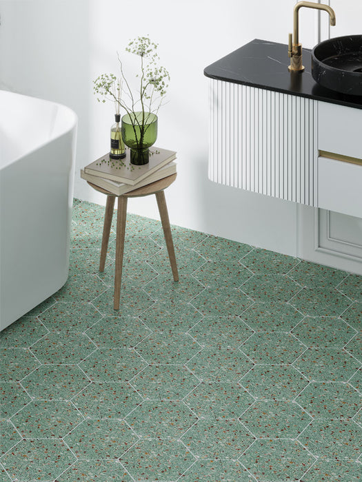 Aquaterra Green Shell Mosaic - Hexagon