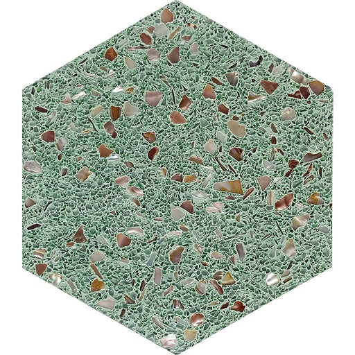 Aquaterra Green Shell Mosaic - Hexagon