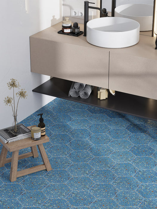 Aquaterra Blue Shell Mosaic - Hexagon