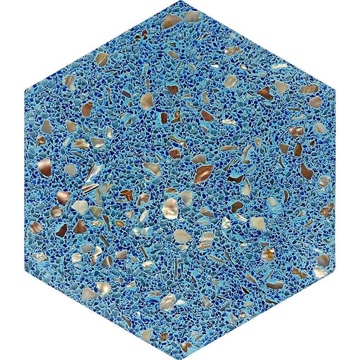 Aquaterra Blue Shell Mosaic - Hexagon